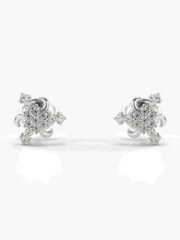 Valanova - Sterling Silver Plated with White Gold and Certified Lab Grown Diamond 0.17 Cts Earrings