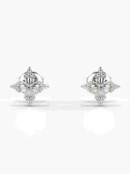 Valanova - Sterling Silver Plated with White Gold and Certified Lab Grown Diamond 0.09 Cts Earrings