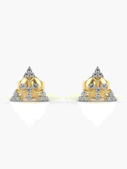 Valanova - Sterling Silver Plated with Yellow Gold and Certified Lab Grown Diamond 0.15 Cts Earrings
