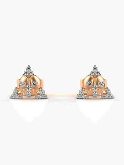 Valanova - Sterling Silver Plated with Rose Gold and Certified Lab Grown Diamond 0.15 Cts Earrings