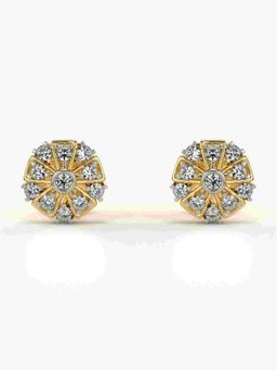 Valanova - Sterling Silver Plated with Yellow Gold and Certified Lab Grown Diamond 0.28 Cts Earrings