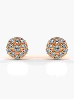 Valanova - Sterling Silver Plated with Rose Gold and Certified Lab Grown Diamond 0.28 Cts Earrings