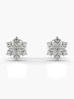 Valanova - Sterling Silver Plated with White Gold and Certified Lab Grown Diamond 0.13 Cts Earrings