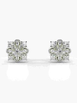 Valanova - Sterling Silver Plated with White Gold and Certified Lab Grown Diamond 0.27 Cts Earrings