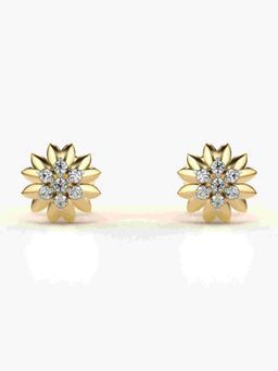 Valanova - Sterling Silver Plated with Yellow Gold and Certified Lab Grown Diamond 0.13 Cts Earrings