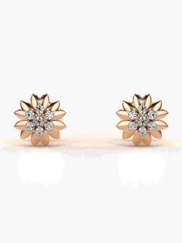 Valanova - Sterling Silver Plated with Rose Gold and Certified Lab Grown Diamond 0.13 Cts Earrings