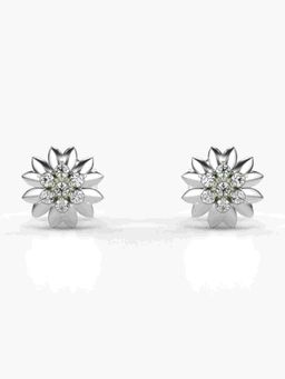 Valanova - Sterling Silver Plated with White Gold and Certified Lab Grown Diamond 0.13 Cts Earrings