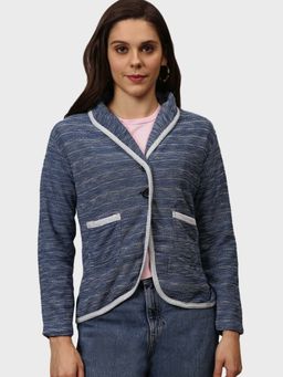 Campus Sutra - Blue Solid Overcoat