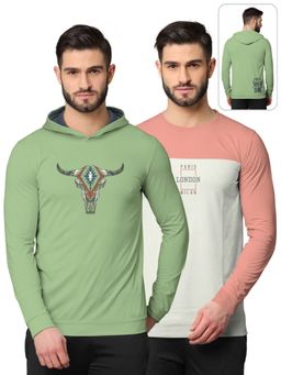 BULLMER - Printed Full Sleeve Sweatshirts For Men Multi-color (Pack of 2)