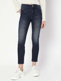VERO MODA - Dark Blue High Rise Skinny Fit Jeans