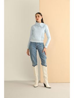 PRIMAL GRAY - Blue Recycled Polyester Asymmetrical Oversize Puffer