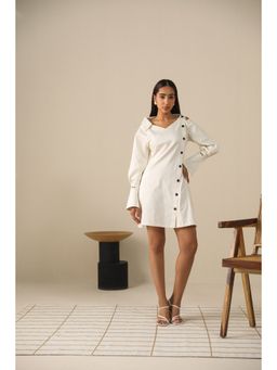 PRIMAL GRAY - White Recycled Cotton Deconstructed Shirt Dress