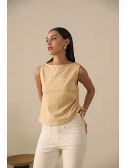 PRIMAL GRAY - Beige Organic Cotton Slip Top