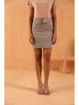 PRIMAL GRAY - Grey Organic Cotton Deconstructed Short Skirt