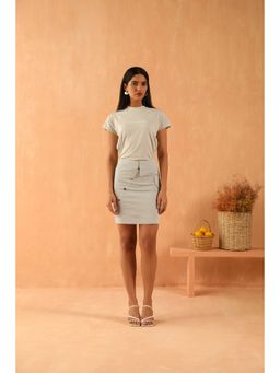 PRIMAL GRAY - Ice Blue Organic Cotton Deconstructed Short Skirt