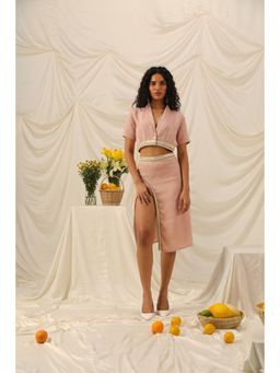 PRIMAL GRAY - Dusky Pink Organic Linen Summer Co-Ord (Set of 2)