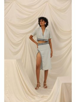 PRIMAL GRAY - Ice Blue Organic Linen Summer Co-Ord (Set of 2)