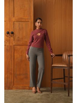 PRIMAL GRAY - Grey Knitted Lazy Solid Pants