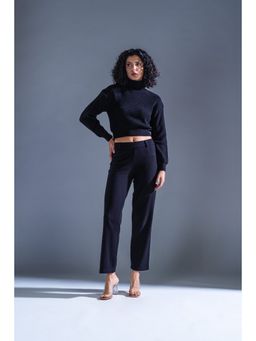 PRIMAL GRAY - Black Knitted Cropped Sweater
