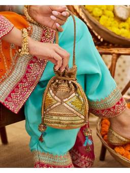 Fizzy Goblet - Women Golden Blush Gold Potli