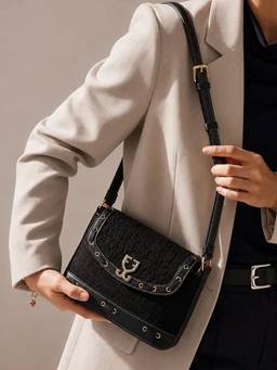 Fizzy Goblet - Women Tweed Dreams Black Shoulder Bag