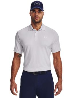 Under Armour - Men White Play Off Stripes Polo T-shirt