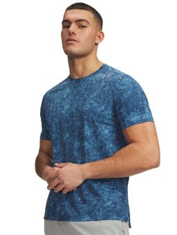 Under Armour - Men Blue Velocity Pro Printed Half Sleeves T-shirt