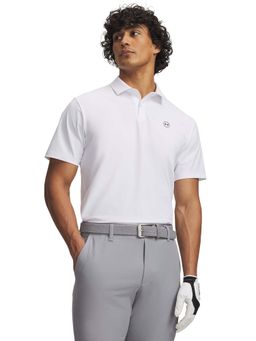 Under Armour - Men White Solid Drive Chill Polo T-shirt
