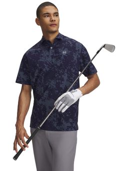 Under Armour - Men Navy Blue Drive Chill Printed Polo T-shirt