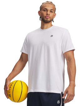 Under Armour - Men White Curry Left Solid Half Sleeves T-shirt