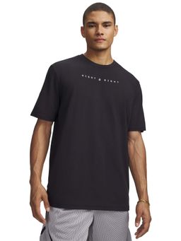 Under Armour - Men Black Curry Typography Half Sleeves T-shirt