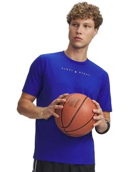 Under Armour - Men Blue Curry Typography Half Sleeves T-shirt