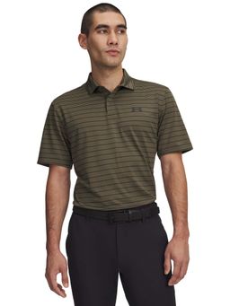 Under Armour - Men Olive Matchplay Stripes Polo T-shirt