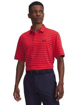 Under Armour - Men Red Matchplay Stripes Polo T-shirt