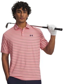 Under Armour - Men Pink Matchplay Stripes Polo T-shirt