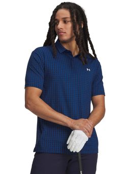 Under Armour - Men Blue Half Sleeves Printed Polo T-shirt