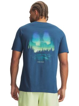 Under Armour - Men Blue Aurora Half Sleeves Graphic Printed T-shirt