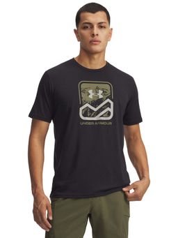 Under Armour - Men Black Mountain Printed Half Sleeves T-shirt