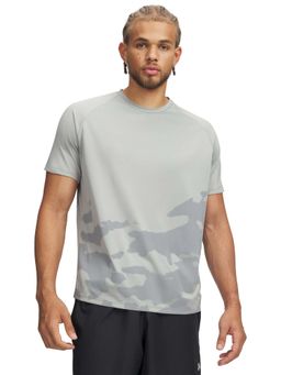 Under Armour - Men Grey New Tech Novelty Half Sleeves Printed T-shirt