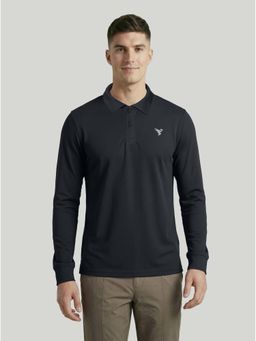 Technosport - Men Grey Solid Slim Fit Sports Polo T-shirt