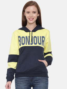 3PIN - Bonjour Printed Yellow & Navy Sweatshirt