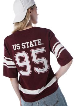 ONLY - Womens Embroidered Regular Fit Maroon Sweater