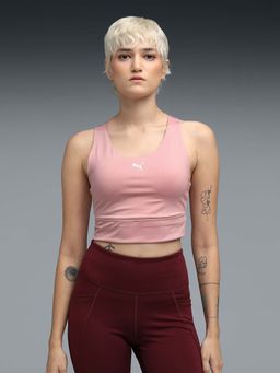 Puma - Womens Longline Padded Sports Bra Pink