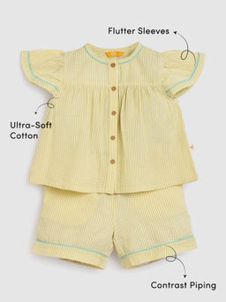 Somersault - Yellow Buttercup Gingham Cotton Top with Shorts (Set of 2)