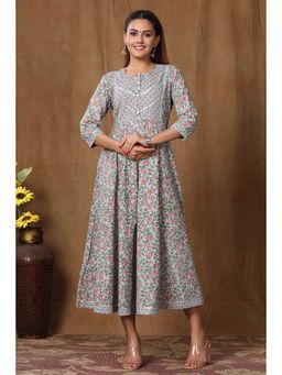 Miravan - Womens Floral Printed Anarkali Kurta