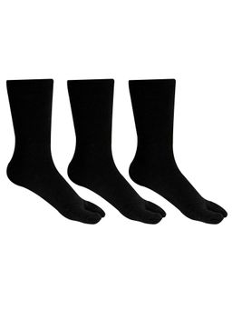 Bonjour - Women Black Woolen Thumb Crew Socks (Pack Of 3)