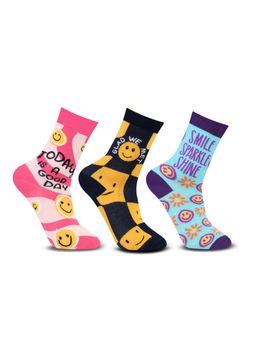 Bonjour - Women/Girl Self Love Designer Calf Length Socks (Pack of 3)