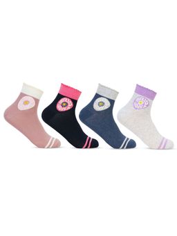 Bonjour - Designer Fancy Ankle Socks for Women (Pack Of 4)