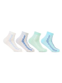 Bonjour - Designer Fancy Ankle Socks for Women (Pack Of 4)