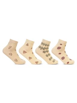Bonjour - Designer Fancy Ankle Socks for Women (Pack Of 4)